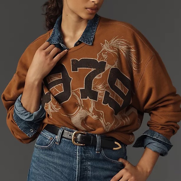 Anthro / Pilcro 1979 Horse Sweatshirt sz S - Picture 2 of 3